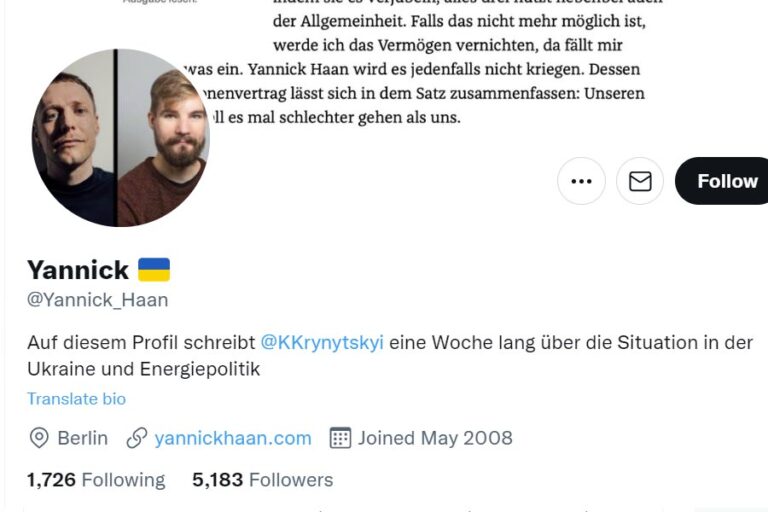 German politician passed to Ecoaction his Twitter account for a week