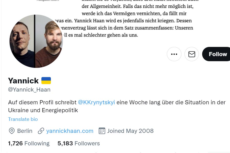 German politician passed to Ecoaction his Twitter account for a week German politician passed to Ecoaction his Twitter account for a week